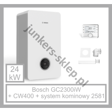 PAKIET BOSCH - GC2300iW 24C + CW400 + system kominowy 2581